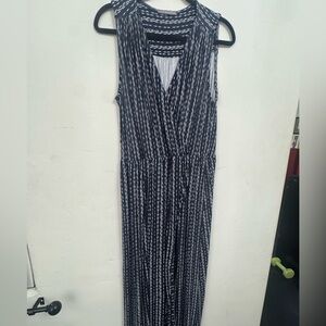 Loveappella Black and White Patterned Maxi Dress